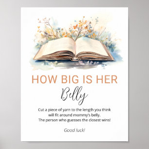 New Chapter How Big is her Belly Baby Shower Game Poster