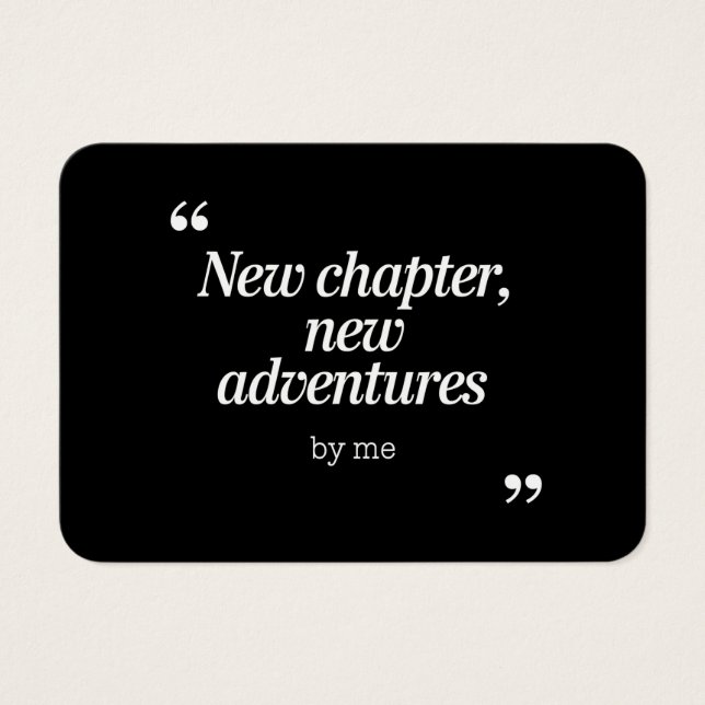 New Chapter, New Adventures Design by Me (Front)