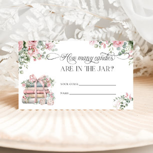 New Chapter Pink Floral How Many Candies Enclosure Card