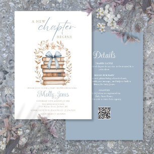 New Chapter Storybook Blue Baby Shower All In One Invitation