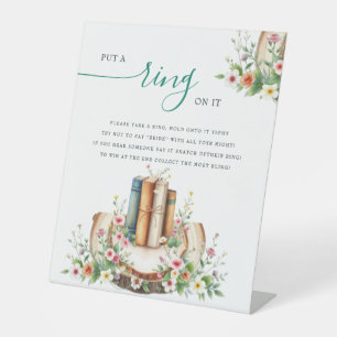 New Chapter Storybook Put a Ring Bridal Shower Pedestal Sign