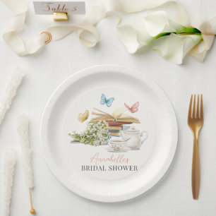 New Chapter Tea Set Butterflies Book Bridal Shower Paper Plate