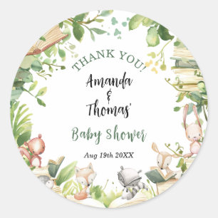 New Chapter Themed Baby Shower Thank You Classic Round Sticker