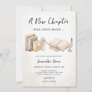New Chapter Will Soon Begin Baby Shower Invitation