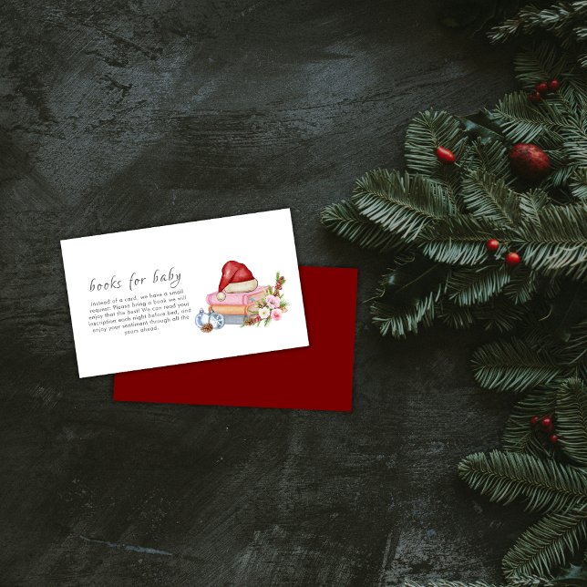 New Chapter Winter Floral Books For Baby Shower  Enclosure Card (New Chapter Winter Floral Books For Baby Shower Enclosure Card)