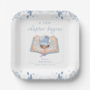 New Chapter Winter Floral Snowball Baby Shower Paper Plate
