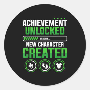 New Character D Gamer Pregnancy Announcement  Classic Round Sticker