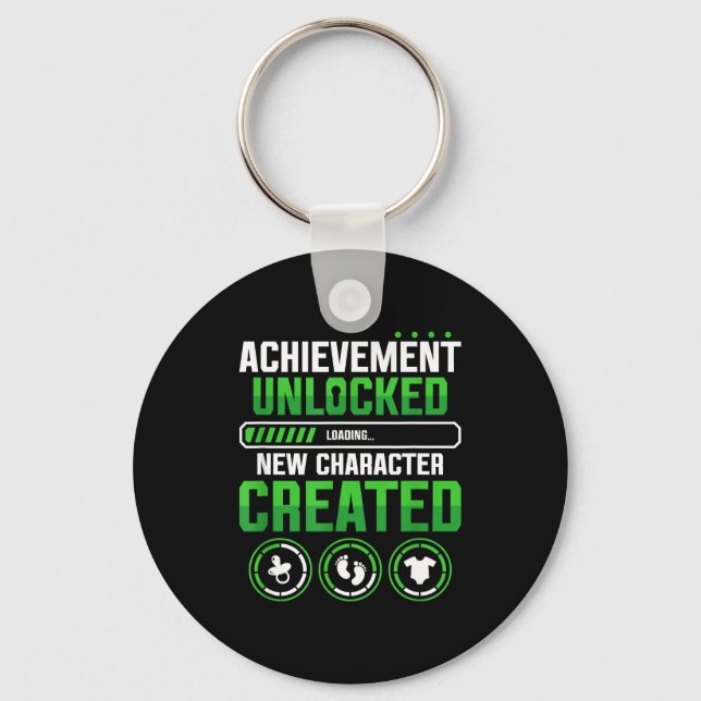 New Character D Gamer Pregnancy Announcement  Key Ring (Front)