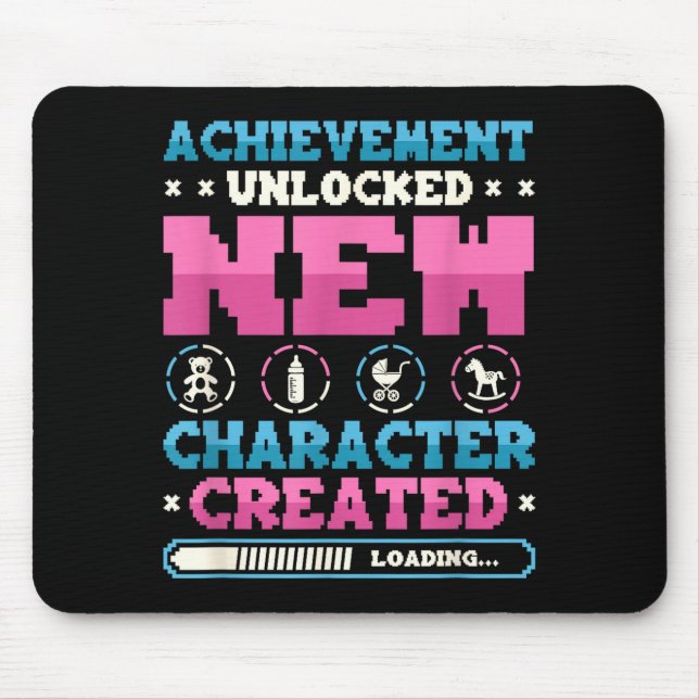 New Character D Gamer Pregnancy Announcement  Mouse Mat (Front)