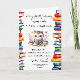 New Charter Teacher Appreciation Book Quote Gift Card