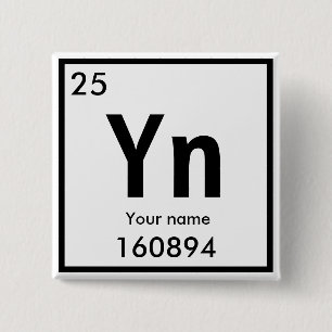 New chemical Element 15 Cm Square Badge