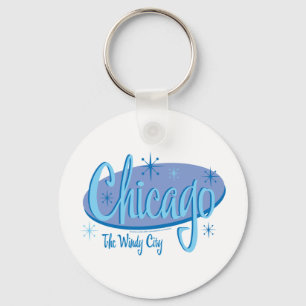 NEW-Chicago-Retro Key Ring