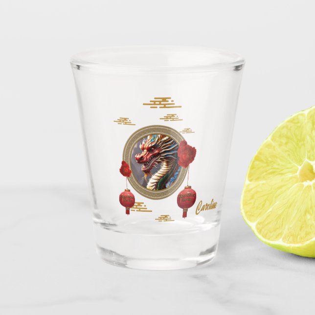 New chinese dragon year shot glass (Front)