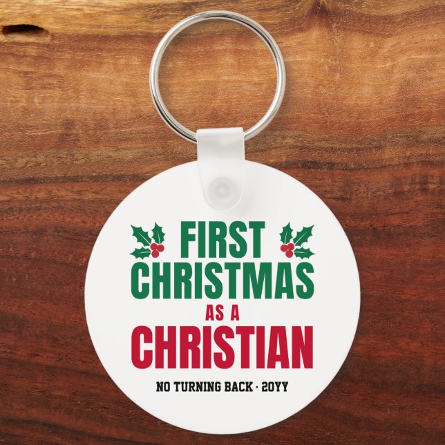 NEW CHRISTIAN FIRST CHRISTMAS KEY RING (Front)