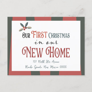 New Christmas New Home Change of Address Announcement Postcard