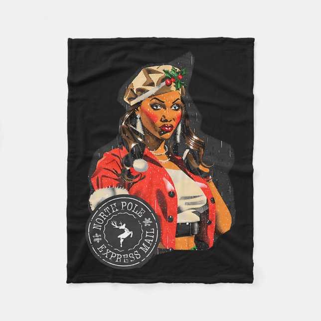 New Christmas North Le Express Mail Design Made Wi Fleece Blanket (Front)