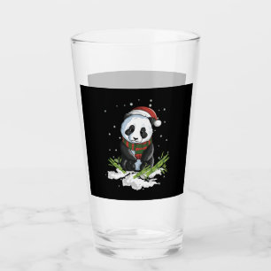 New christmas panda snow winter christmas glass