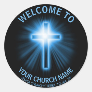 New Church Member Address Mailing Classic Round Sticker