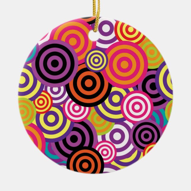 New Circle Abstract art Ceramic Tree Decoration (Front)