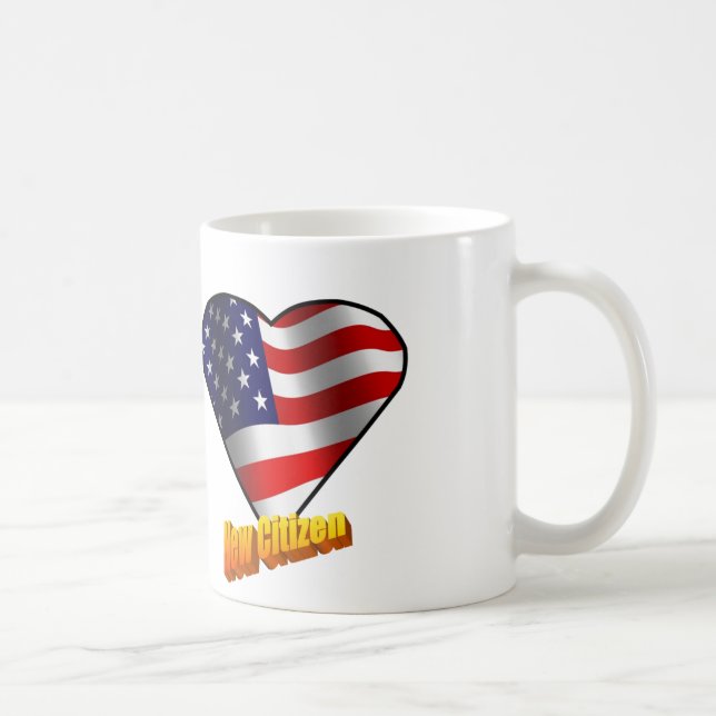 New Citizen Stars and Stripe Heart Coffee Mug (Right)