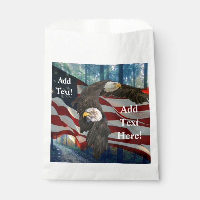 New Citizenship American Flag Bald Eagle Favour Bags (Front)