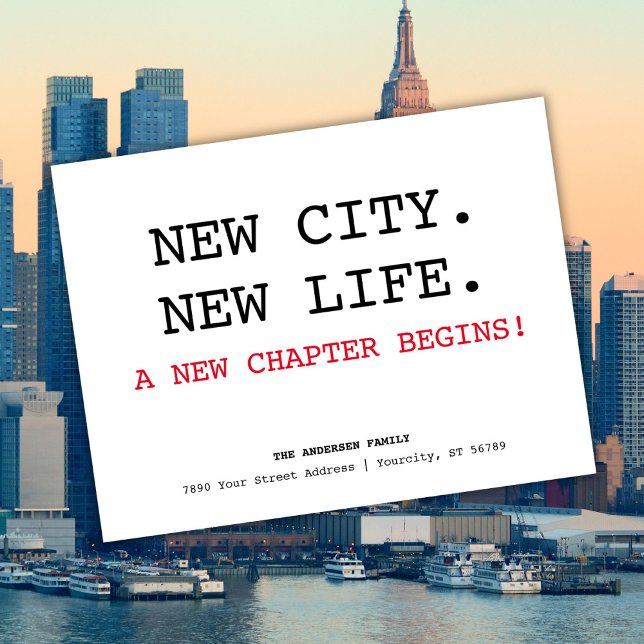New City Address Simple Minimalist Moving Announcement Postcard (New City Address Simple Minimalist Moving Announcement Postcard)