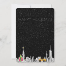 New City Drawing Holiday Christmas Card