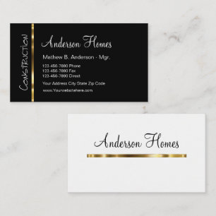 New Classy Home Builder Business Cards