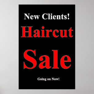 New Clients Haircut Sale Beauty Salon Poster