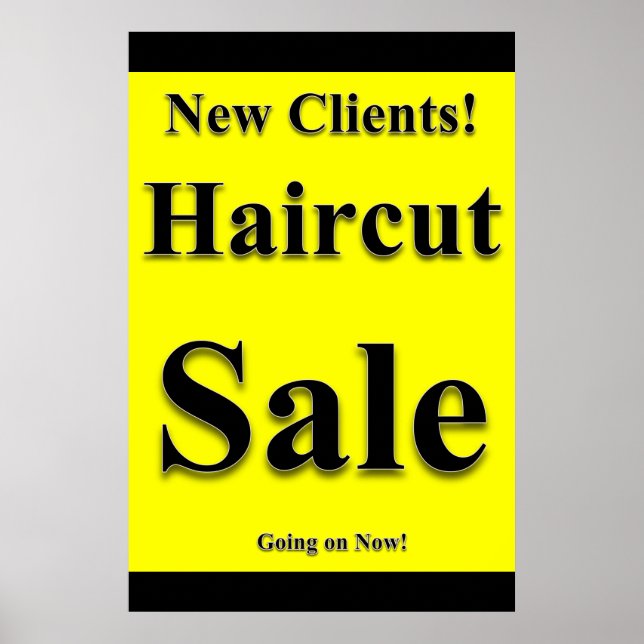 New Clients Haircut Sale Beauty Salon Poster (Front)