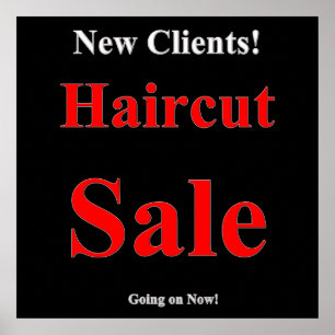 New Clients Haircut Sale Poster Matte