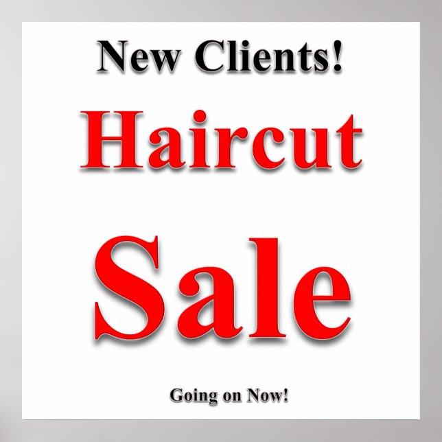 New Clients Haircut Sale Poster Matte (Front)