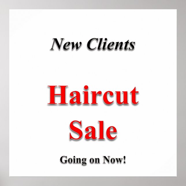 New Clients Haircut Sale Poster Matte (Front)
