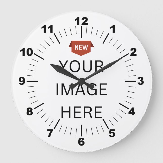 NEW! Clock - 10" Round Black Wooden Frame (Front)