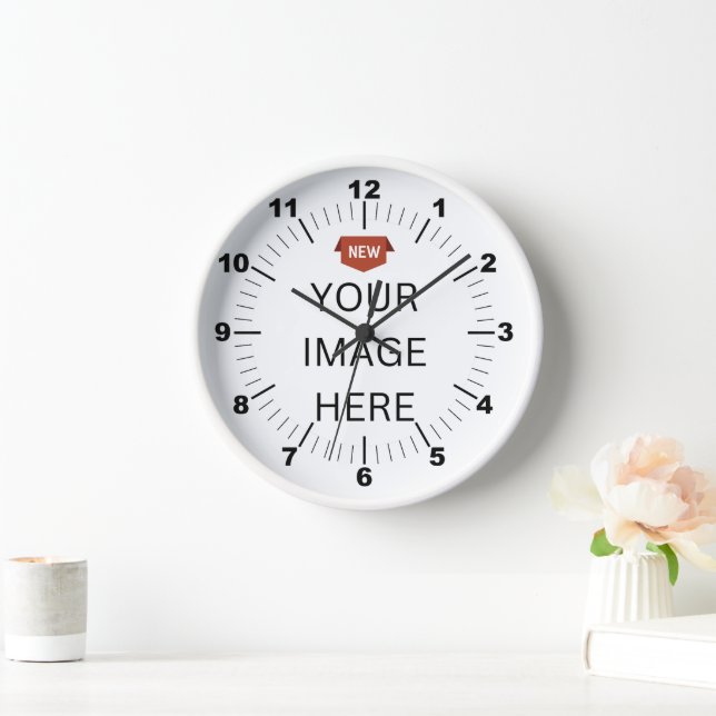 NEW! Clock - 10" Round White Wooden Frame (Home)