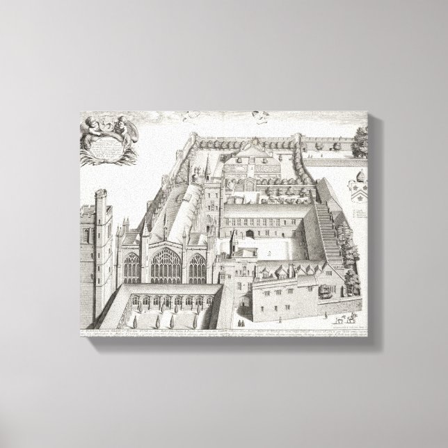 New College, Oxford, from 'Oxonia Illustrata', pub Canvas Print (Front)