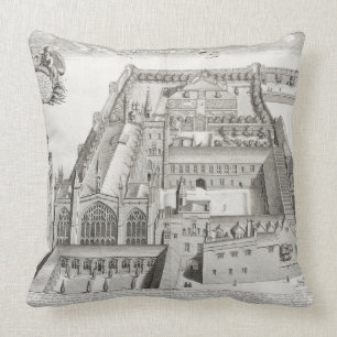 New College, Oxford, from 'Oxonia Illustrata', pub Cushion