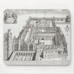 New College, Oxford, from 'Oxonia Illustrata', pub Mouse Mat