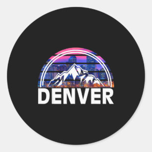 New Colorado Denver State Shirt Gift Rocky Mountai Classic Round Sticker