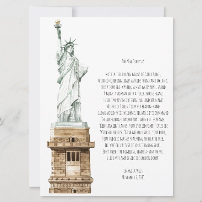 New Colossus Liberty Poem Greeting Card (Front)