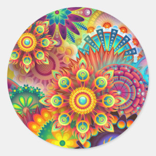 New Colourful Abstract BackGround Classic Round Sticker