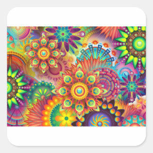 New Colourful Abstract BackGround Square Sticker