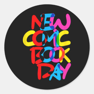 New Comic Book Day (overlap) Classic Round Sticker