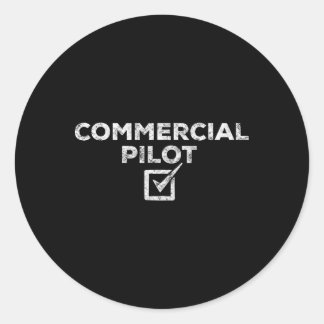 New Commercial Pilot Check Box Gift  Classic Round Sticker