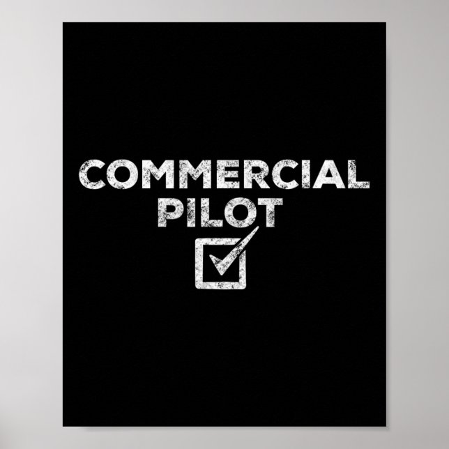New Commercial Pilot Check Box Gift  Poster (Front)