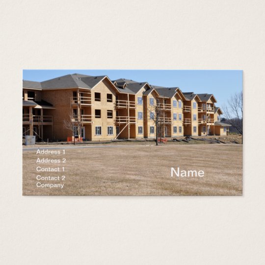 new condominium building under construction business card