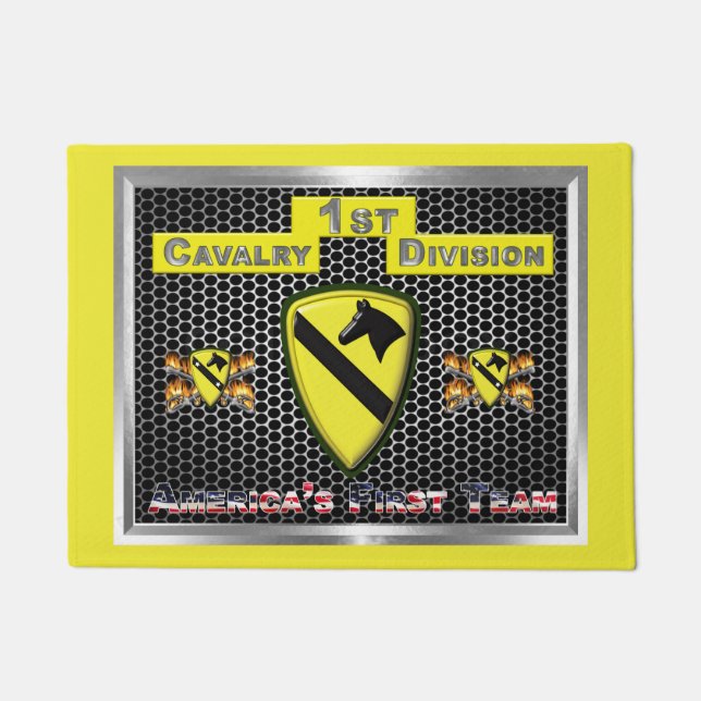 New Cool  Design of 1st Cavalry Division Doormat (Front)