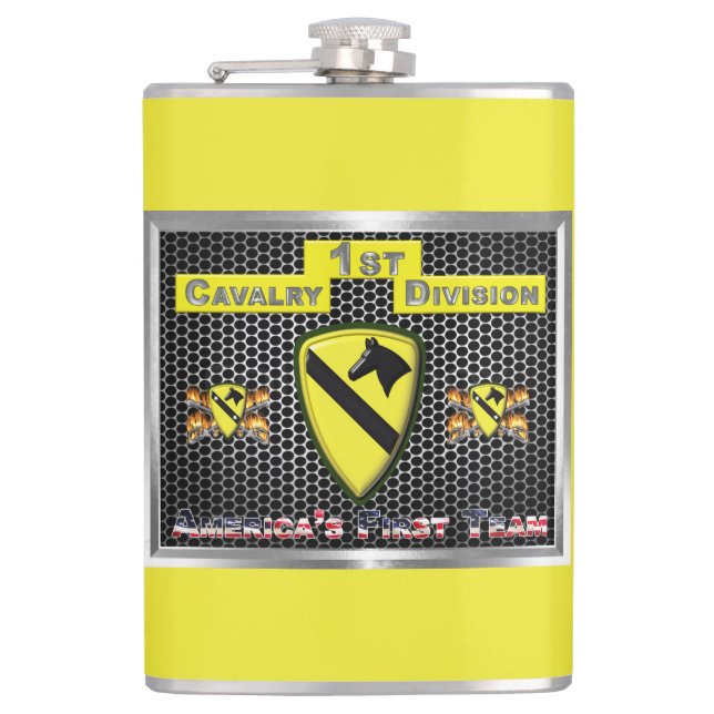 New Cool Designed 1st Cavalry Division Hip Flask (Front)