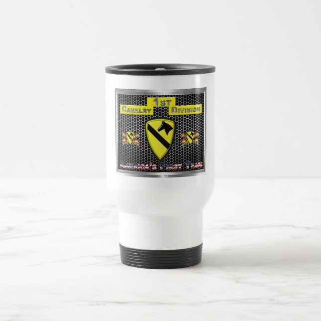 New Cool Redesigned 1st Cavalry Division Travel Mug (Center)