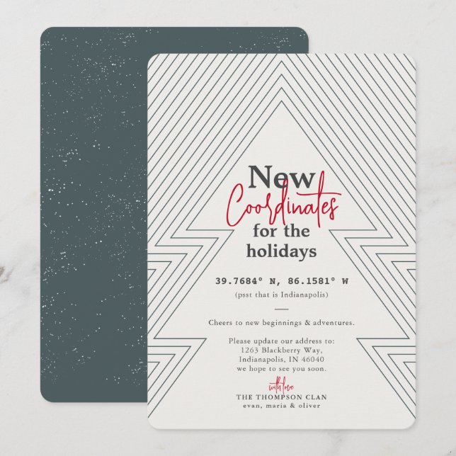 New Coordinates Green Holiday Moving Announcement (Front/Back)